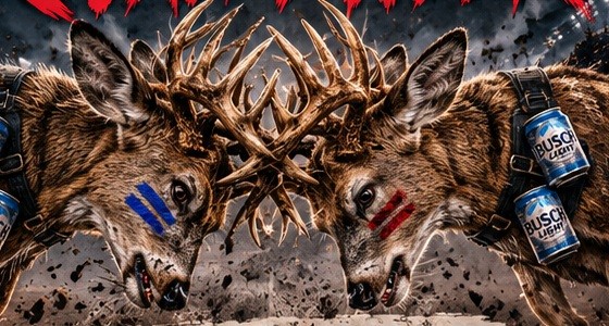 Two Busch League deer head-butting